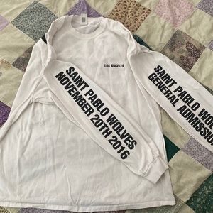 Yeezy Saint Pablo wolves Nov 20 2016 long sleeve tshirt 2XL tour merch